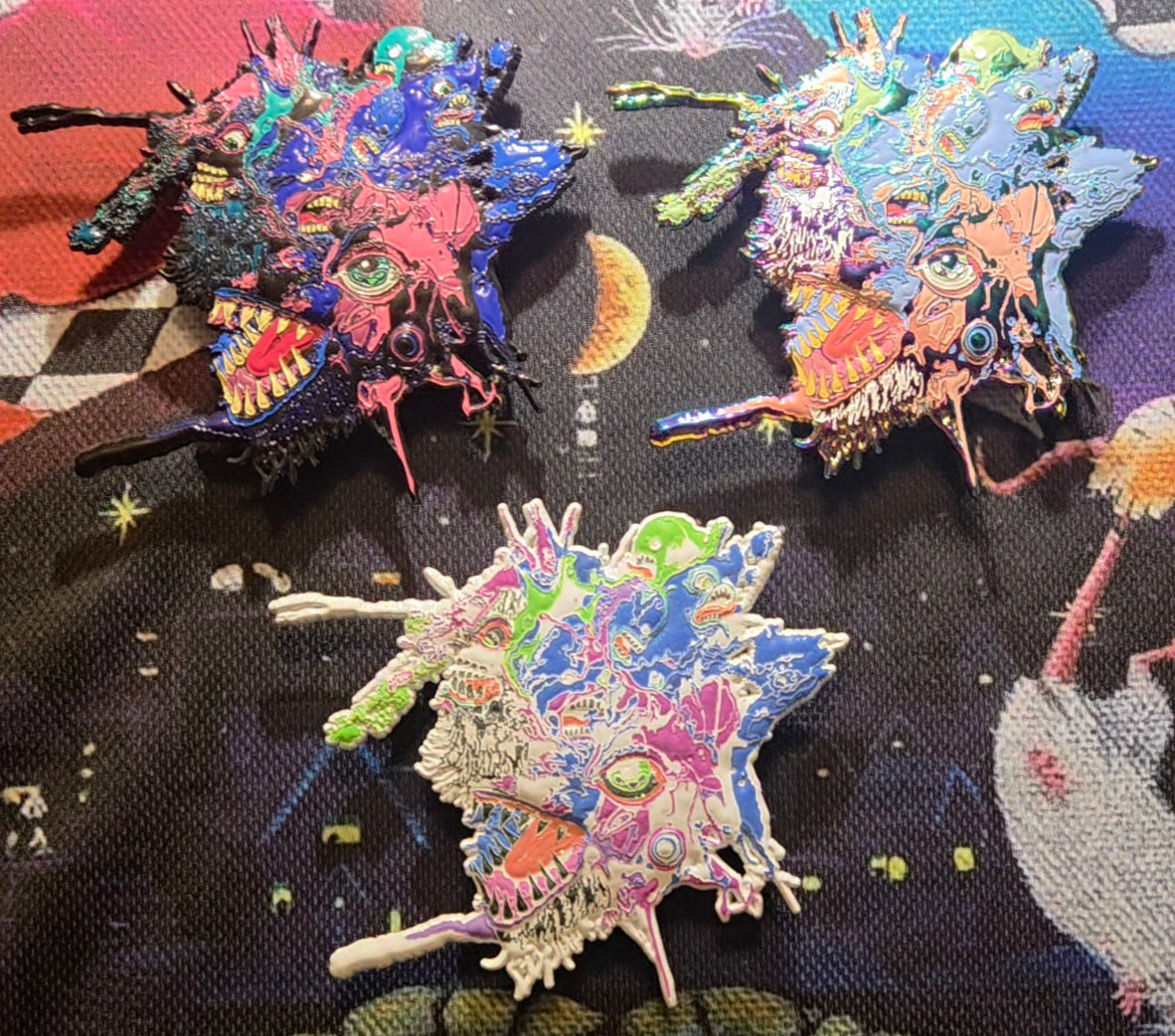 "Creature Cluster" enamel pins